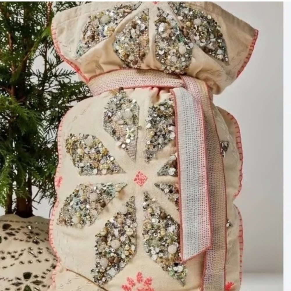 Free People One Perfect Present Gift Sack, Gift Bag, Snowflake, NEW